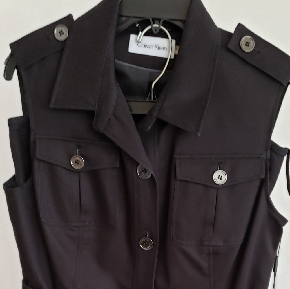 Calvin Klein black military style 2 piece set suit